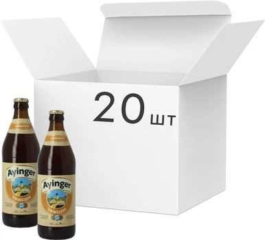 Упаковка пива Ayinger Urweisse темне фільтроване 5.8% 0.5 л 20 шт (4104170030006)