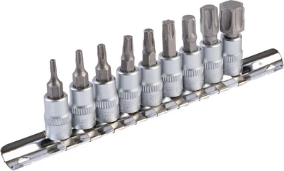 Набір насадок викруткових MASTERTOOL CRV 1/4" TORX 9 шт (Т10/15/20/27/30/40/45/50/60) 78-1400