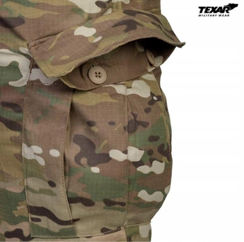Шорти чоловічі Texar з додатковими кишенями Камуфляж L зі зносостійкого поліестеру дихаючі з високим регульованим поясом на ґудзику повсякденні