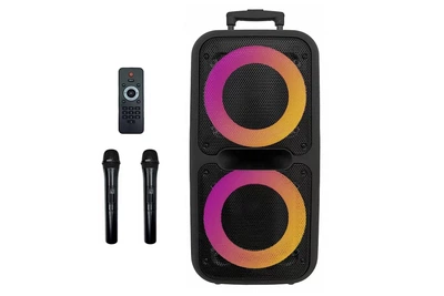 Акумуляторна акустична система XPRO ZXX-7575 валіза 150Вт USB, SD, FM радіо, Bluetooth, 2 радіомікрофона, ДУ чорна (ZXX-7575)