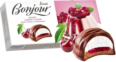 Упаковка цукерок Konti Bonjour Десерт зі смаком вишні 232 г (4823088608243)