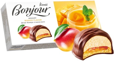 Упаковка цукерок Konti Bonjour Десерт зі смаком манго 232 г (4823088608205)