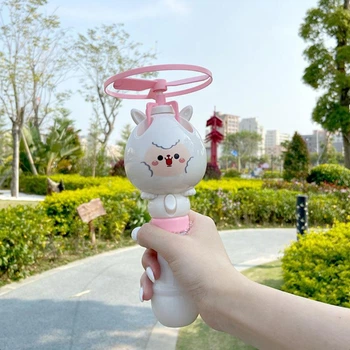 Генератор мыльных пузырей Bubble Toy детская игрушка с летающим пропеллером Розовый