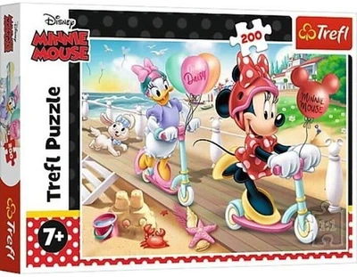Пазли Trefl Ведмедик Мінні на пляжі. Disney Minnie, 200 елементів (13262)