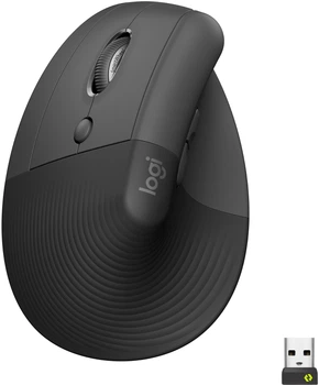 Logitech Lift Left Vertical Ergonomiczna Mysz komputerowa bezprzewodowa/Bluetooth Graphite (910-006474)