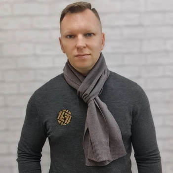 Шарф чоловічий M&JJ CLASSIK Какао 190х20 см (5550)