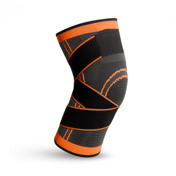 Наколінник спортивний бандаж колінного суглоба Sibote Knee Support WN-26O компресійний фіксатор на коліно Сірий з помаранчевим