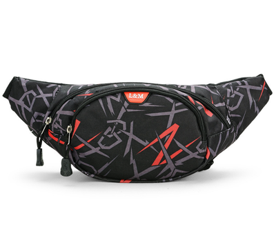 Сумка на пояс (бананка) M&JJ Sport Чорний-Червоний 21х14х8 см (2059)