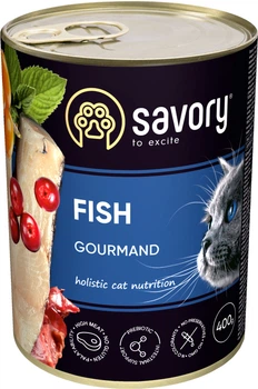 Вологий корм Savory для котів з рибою 400 г