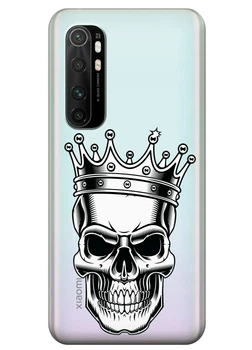 Прозрачный силиконовый чехол iSwag для Xiaomi Mi Note 10 Lite с рисунком Царский череп (KS3565)
