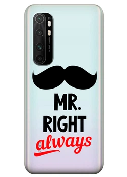 Прозрачный силиконовый чехол iSwag для Xiaomi Mi Note 10 Lite с рисунком Mr Right (KS3570)