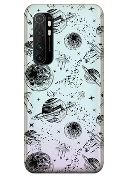 Прозрачный силиконовый чехол iSwag для Xiaomi Mi Note 10 Lite с рисунком Космос (KS3513)