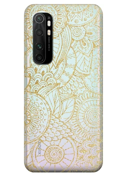 Прозрачный силиконовый чехол iSwag для Xiaomi Mi Note 10 Lite с рисунком Золотая мандала (KS3507)