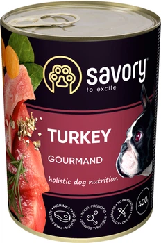 Влажный корм Savory для взрослых собак с индейкой 400 г