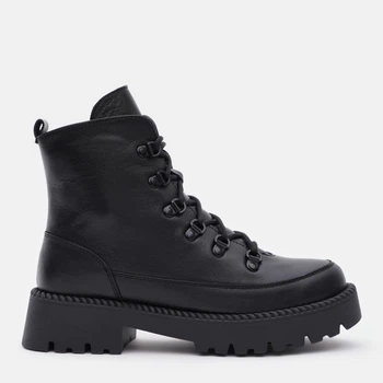 Жіночі демісезонні черевики шкіряні високі Ashoes 4758/4 0200 байка 39 25 см Чорні (ROZ6400190091)