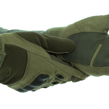 Перчатки тактические военные-армейские OAKLEY полнопалые с защитой костяшек, боевые, с закрытыми пальцами L Оливковый BC-4623