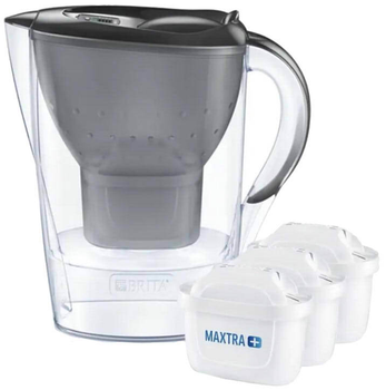 Фильтр-кувшин Brita Marella + 3 картриджа 2.4 л графит