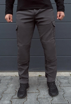 Утеплені тактичні штани на флісі soft shell XS gray fleece
