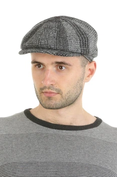Кепка мужская восьмиклинка серая из Harris Tweed 60 Hook (SC50042)