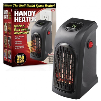 Обогреватель электрический мини-тепловентилятор портативный Handy Heater 400W Plus Black
