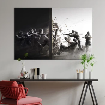Настінний декор картина на полотні Tom Clancy's Rainbow Six Siege 51x34 см (1438-1)