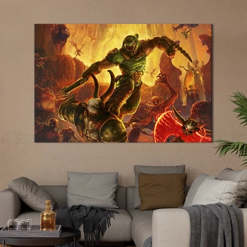 Настенный декор картина супергерои картина на холсте Doom Slayer 51x34 см (1472-1)