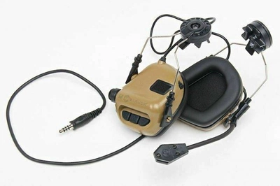 Навушники активні для стрільби тактичні Earmor M32H ORIGINAL Койот
