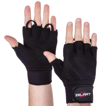 Тактичні рукавички без пальців, військові рукавички, рукавички багатоцільові шкіряні розмір XXL Чорні SB-161070