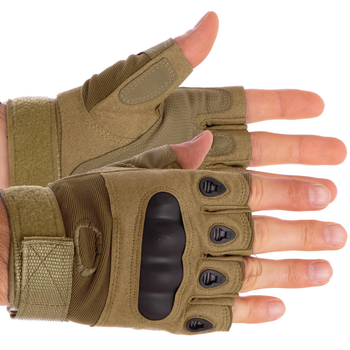 Тактичні рукавички з відкритими пальцями OAKLEY розмір XXL хакі BC-4624
