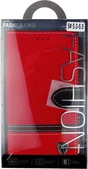 Чехол-книжка TOTO Book Universal cover Picture transformer with window 5.0'-5.5' Red