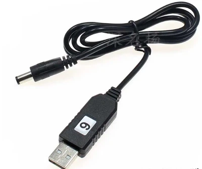 USB-кабель для підвищення напруги на 9 В DC постійного струму для роутера / світильника від повербанка (705959243) Чорний
