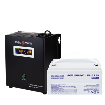 Комплект резервного питания для котла LP (LogicPower) ИБП + мультигелевая батарея (UPS W500VA + АКБ MG 900W)