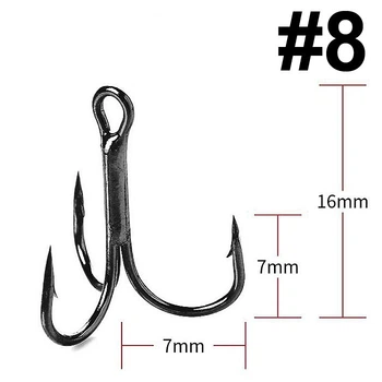 Тройной крючок FOX Treble Hooks OEM #8 черный (1шт)