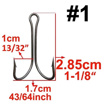 Двойной крючок FOX Double Hook #1 (HiCarbon) черный (1шт)