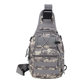 Універсальна тактична сумка рюкзак через плече, міська чоловіча повсякденна H&S Tactic Bag 600D. Піксель камуфляж