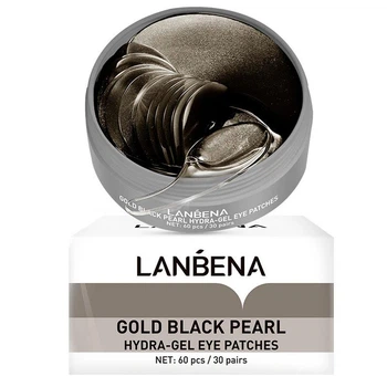 Гидрогелевые патчи в банке LANBENA 60 шт Gold Black Pearl под глаза