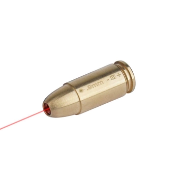 Лазерний патрон холодной пристрелки 9 mm. Vector Optics Red Laser Brass.