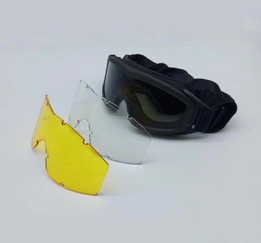 Тактичні окуляри-маска зі змінними лінзами RK3 Black