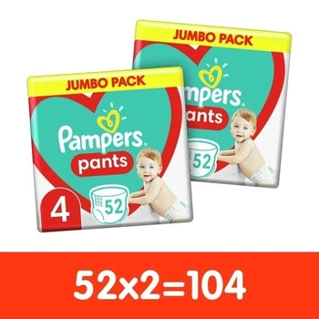 Набор Подгузников-трусиков Pampers Pants Размер 4 Эластичные 104 штуки Maxi 9-15 кг Удобные практичные