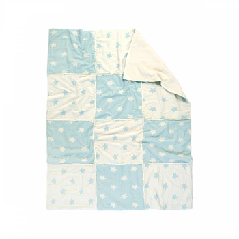 Плед микроплюш Barine - Star Patchwork throw mint ментоловый 130x170 (svt-2000022233132)