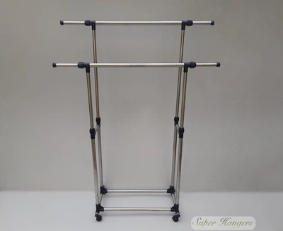 Двойная усиленная стойка для одежды Double Pole SVK166 74×43×92/166 см на колесиках