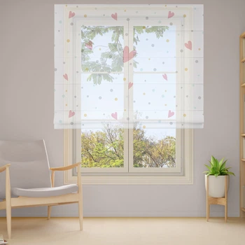 Римские шторы с цепочным карнизом DECOLIV Фотопечать 3-5 Тюль 40*170 см