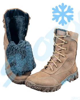 Берці зимові черевики тактичні чоловічі, туфлі тактичні чоловічі берці зимові, натуральна шкіра, розмір 43, Bounce ar. BL-HK-1043, колір хакі