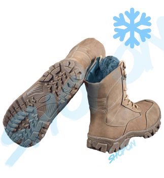 Берці зимові черевики тактичні чоловічі, туфлі тактичні чоловічі берці зимові, натуральна шкіра, розмір 44, Bounce ar. BL-HK-1044, колір хакі