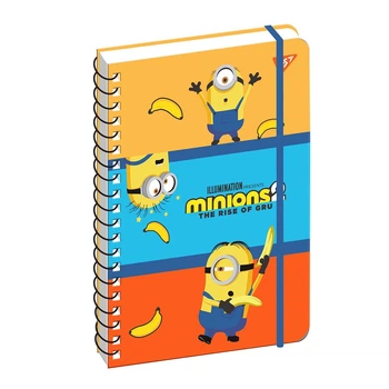 Блокнот YES А5 80 двойная спираль cпираль с резинкой Minions