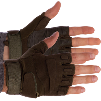 Тактичні рукавички з відкритими пальцями BLACKHAWK BC-4380 розмір M оливковий