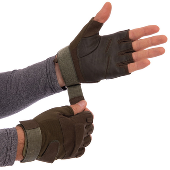 Тактичні рукавички з відкритими пальцями BLACKHAWK BC-4380 розмір L оливковий