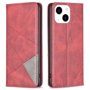 Чехол-книжка с кармашками UniCase Geometric Pattern для iPhone 14 - Red