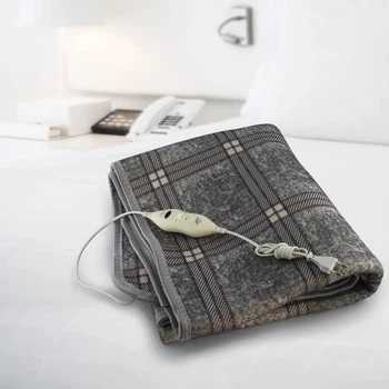 Электропростынь electric blanket 150*160 электрическая простынь с подогревом электроодеяло клетчатая серая