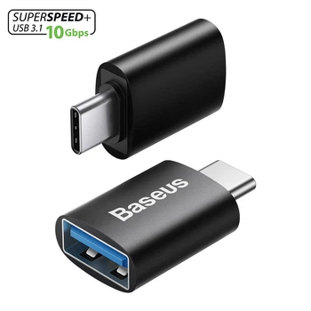 Перехідник адаптер Type-C на USB швидкісний USB 3.1 Gen1 Baseus Ingenuity Series Mini OTG. Black
